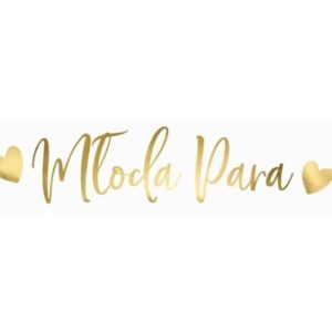 Tablica rejestracyjna "Młoda Para", złoty, 52 cm x 11.5 cm