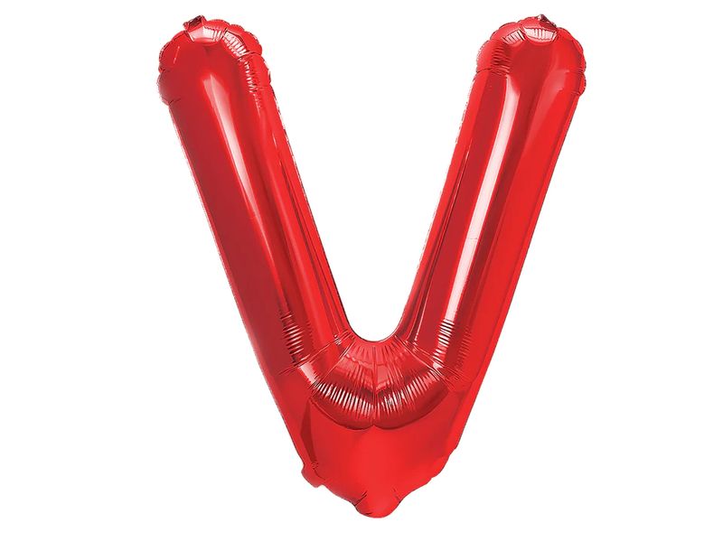Balon foliowy „litera V”, czerwona, 40 cm