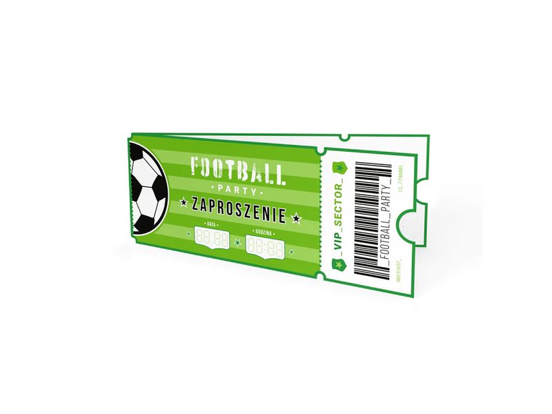 Zaproszenia na urodziny, Football Party - Piłkarz, 6 szt.