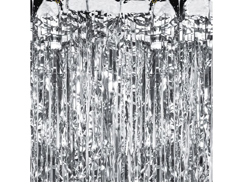 Kurtyna imprezowa, srebrna, 100 cm x 200 cm