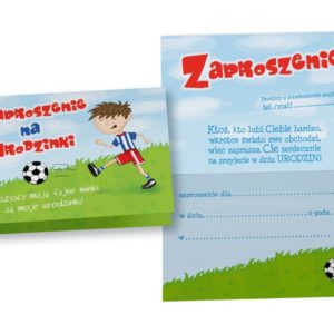 Zaproszenia na urodziny, Urodziny chłopięce, piłkarz (ZZ-019), 5 szt.