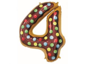 Balon foliowy "cyfra 4", ciasteczko, 78 cm