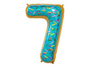 Balon foliowy "cyfra 7", ciasteczko, 78 cm