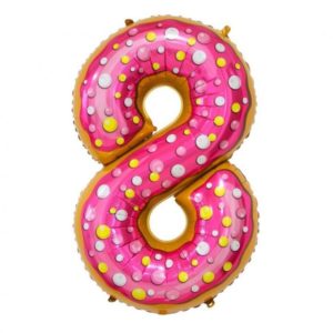 Balon foliowy "cyfra 8", ciasteczko, 78 cm
