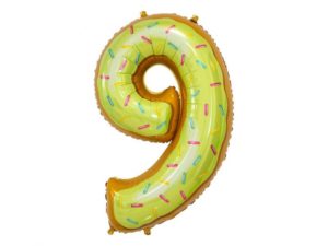 Balon foliowy "cyfra 9", ciasteczko, 78 cm