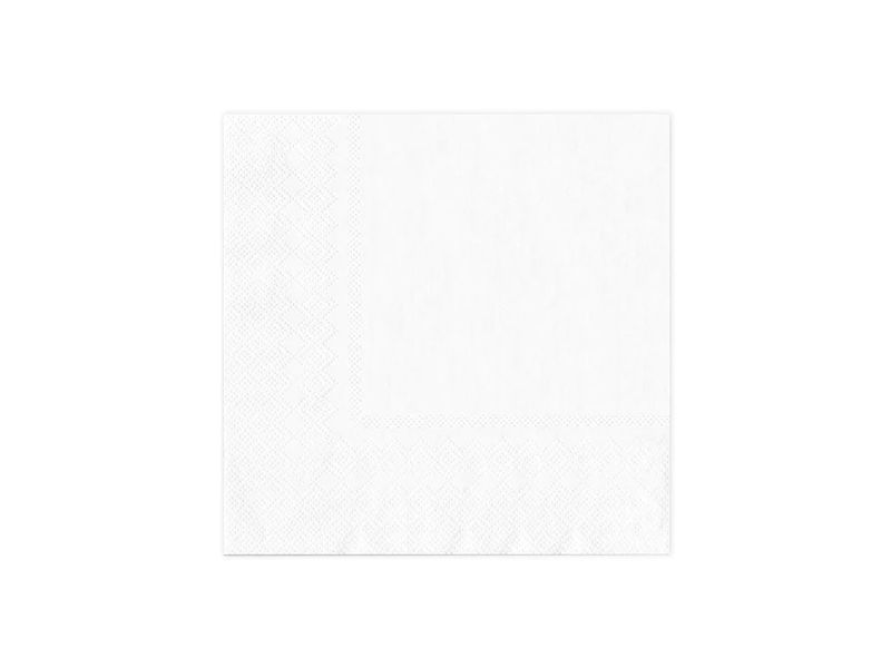 Serwetki, białe, 33 cm x 33 cm, 20 szt. (PP - cienkie)