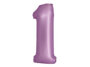 Balon foliowy "cyfra 1", lawendowa mat, 78 cm