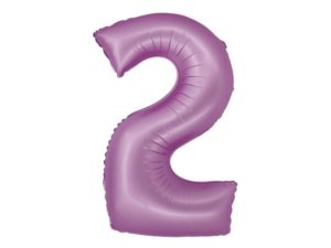Balon foliowy "cyfra 2", lawendowa mat, 78 cm