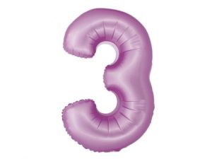 Balon foliowy "cyfra 3", lawendowa mat, 78 cm
