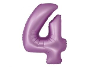 Balon foliowy "cyfra 4", lawendowa mat, 78 cm