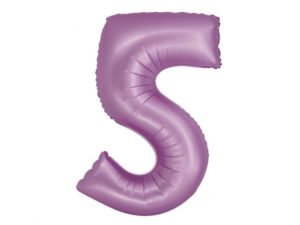 Balon foliowy "cyfra 5", lawendowa mat, 78 cm
