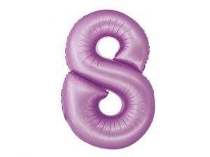 Balon foliowy "cyfra 8", lawendowa mat, 78 cm