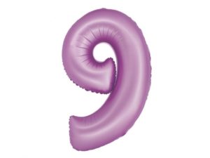 Balon foliowy "cyfra 9", lawendowa mat, 78 cm