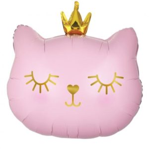 Balon foliowy „Kotek z koroną”, 42 cm x 39.5 cm