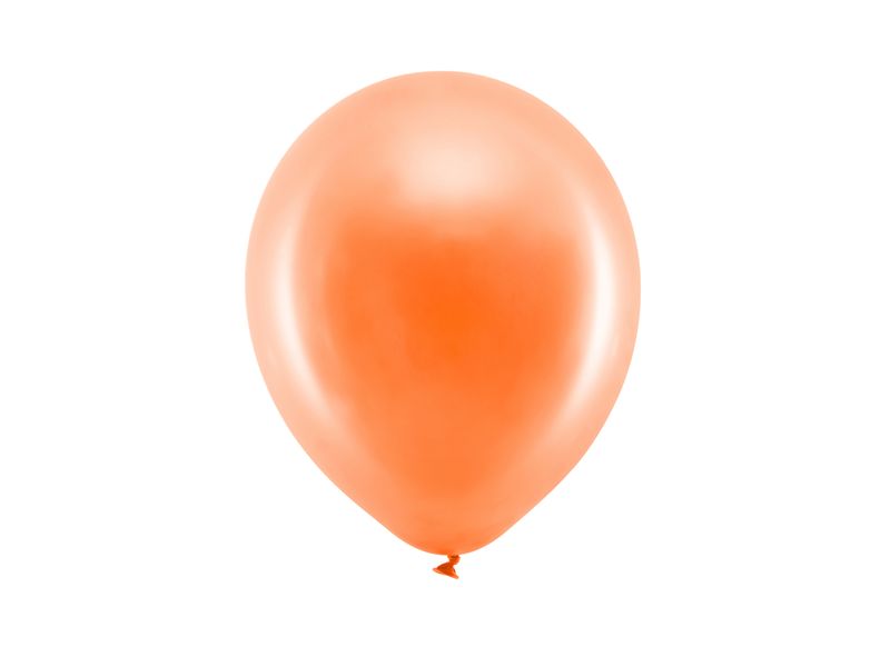 Balony lateksowe "Rainbow" metaliczne, pomarańczowy, 23 cm (10 cali), 100 szt.
