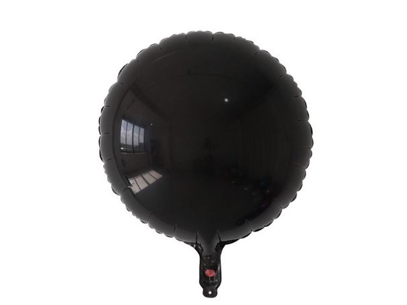 Balon foliowy krążek (pastylka), czarny, 45 cm (18 cali)