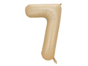 Balon foliowy "cyfra 7", beżowa, 100 cm
