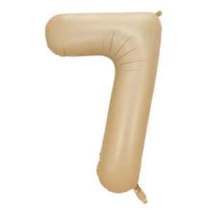 Balon foliowy "cyfra 7", beżowa, 100 cm