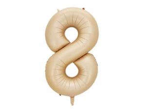 Balon foliowy "cyfra 8", beżowa, 100 cm