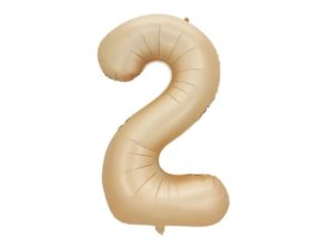 Balon foliowy "cyfra 2", beżowa, 100 cm