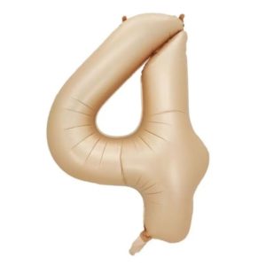 Balon foliowy "cyfra 4", beżowa, 100 cm