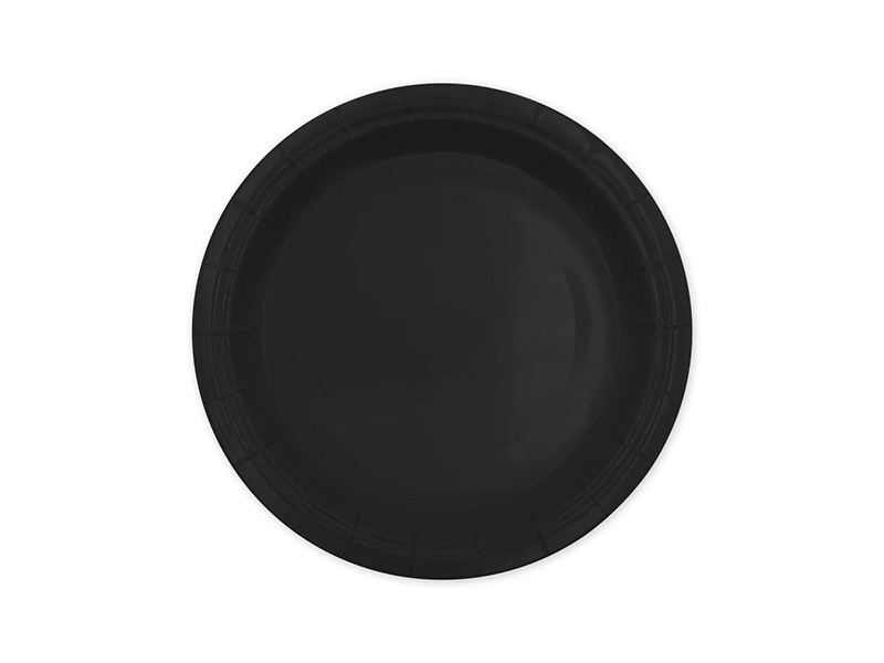 Talerzyki, jednokolorowe VP, czarne, 18 cm, 6 szt.