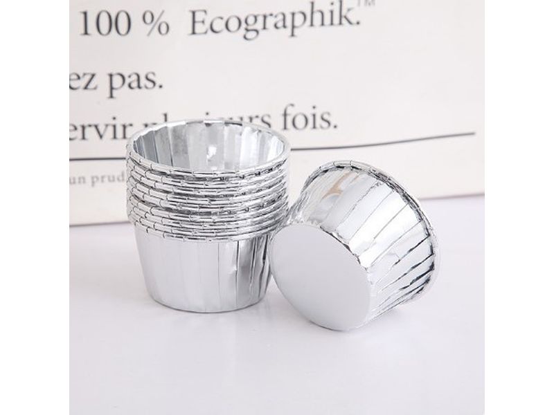 Foremki do muffinek (alu), srebrne, 50 szt.
