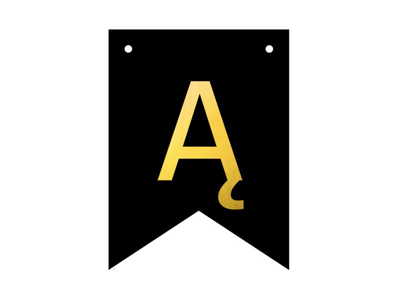 Baner DIY, 16 cm, czarny, literka "Ą"