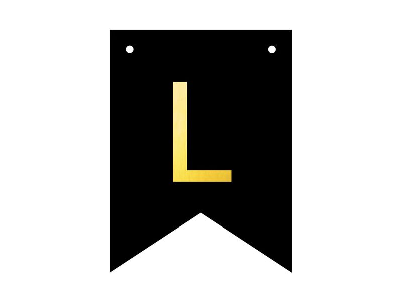 Baner DIY, 16 cm, czarny, literka "L"