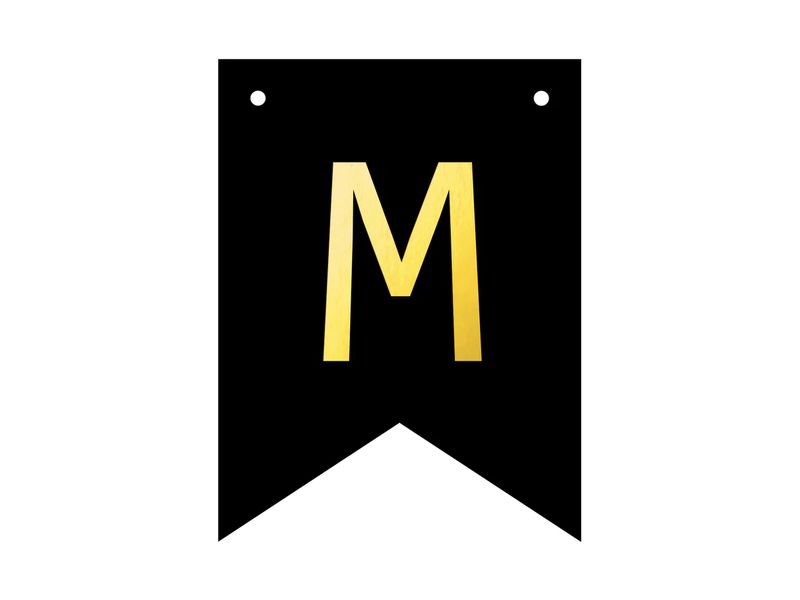 Baner DIY, 16 cm, czarny, literka "M"