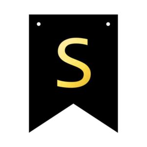 Baner DIY, 16 cm, czarny, literka "S"