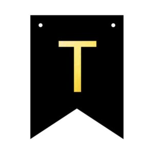 Baner DIY, 16 cm, czarny, literka "T"
