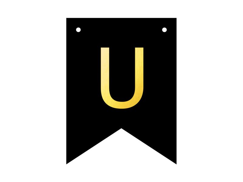 Baner DIY, 16 cm, czarny, literka "U"