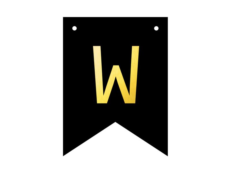Baner DIY, 16 cm, czarny, literka "W"
