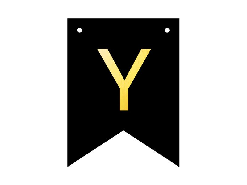 Baner DIY, 16 cm, czarny, literka "Y"
