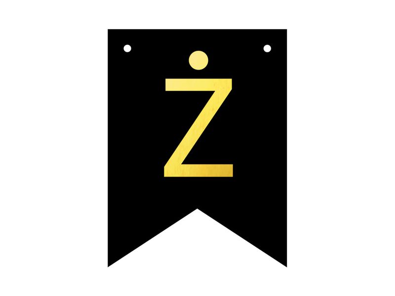 Baner DIY, 16 cm, czarny, literka "Ż"