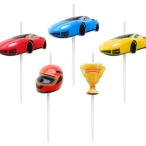Świeczki urodzinowe "Wyścigi samochodowe", 5 szt.