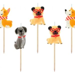 Świeczki urodzinowe "Pieski", 5 szt.