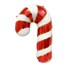 Balon foliowy "Laska cukrowa", z dodatkiem złotego, 54 cm x 74 cm