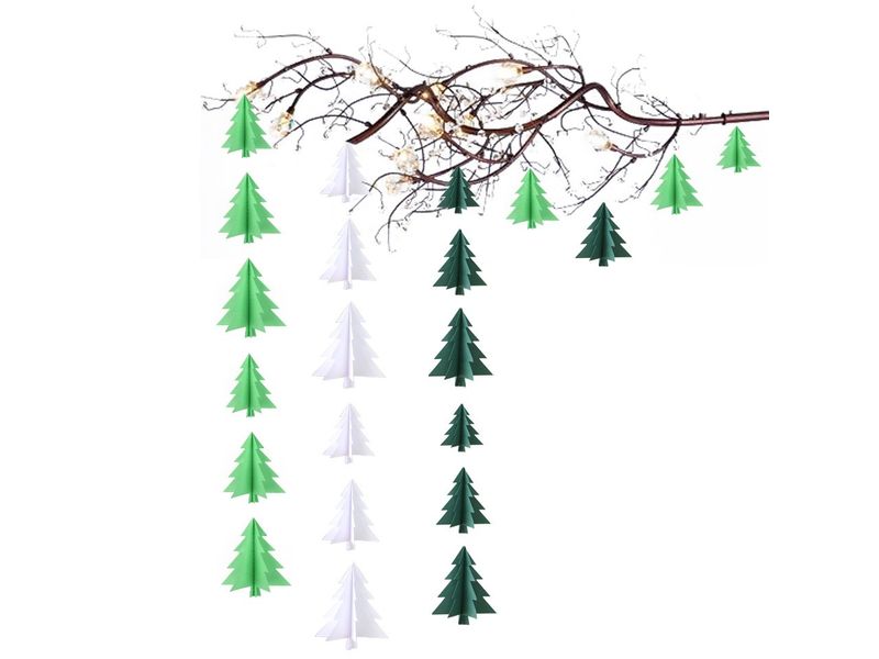 Kurtyna (girlanda) papierowa, choinka, 200 cm