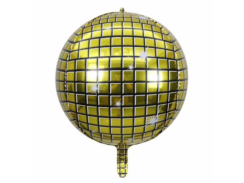 Balon foliowy kula "disco: złoty", 55 cm (22 cale)