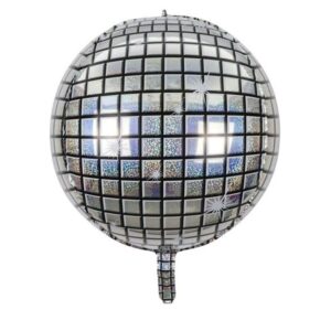 Balon foliowy kula "disco: holograficzny srebrny", 55 cm (22 cale)