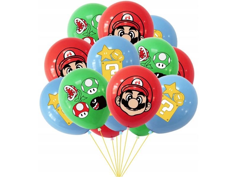 Zestaw balonów "Mario Bros", 12 cali, 12 szt.