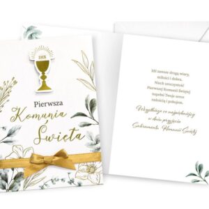 Karnet / Kartka "Pierwsza Komunia Święta, Kielich Kokarda", DK-1142