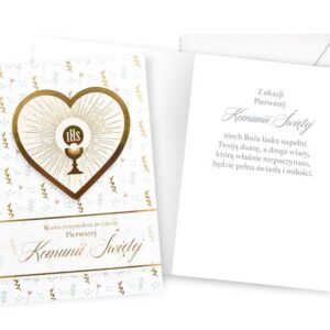 Karnet / Kartka "W Uroczystym dniu przyjęcia Komunii Świętej, złoty", DK-1149