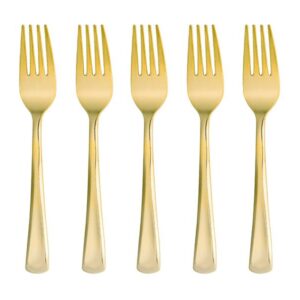Jednorazowe widelce plastikowe, złote, 10 szt.
