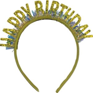 Opaska na głowę, Happy Birthday, złoty