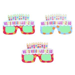 Okulary imprezowe, Wszystkiego najlepszego, 3 szt.