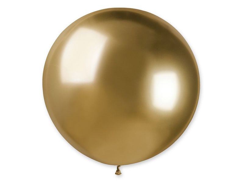 Balon lateksowy, pastelowy, złoty (chrom), 18 cali (45 cm), 2 szt.