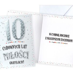 Karnet / Kartka "Rocznica Ślubu 10", V-079